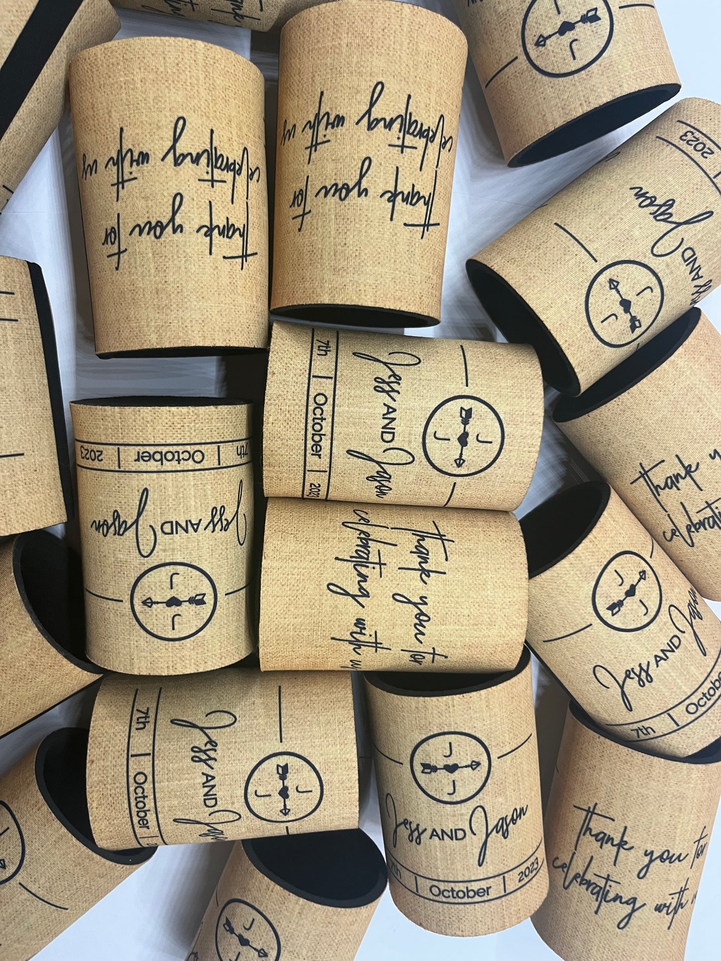 WS045 | Wedding Stubby Holders - Classic Style Thank you for celebrating with us
