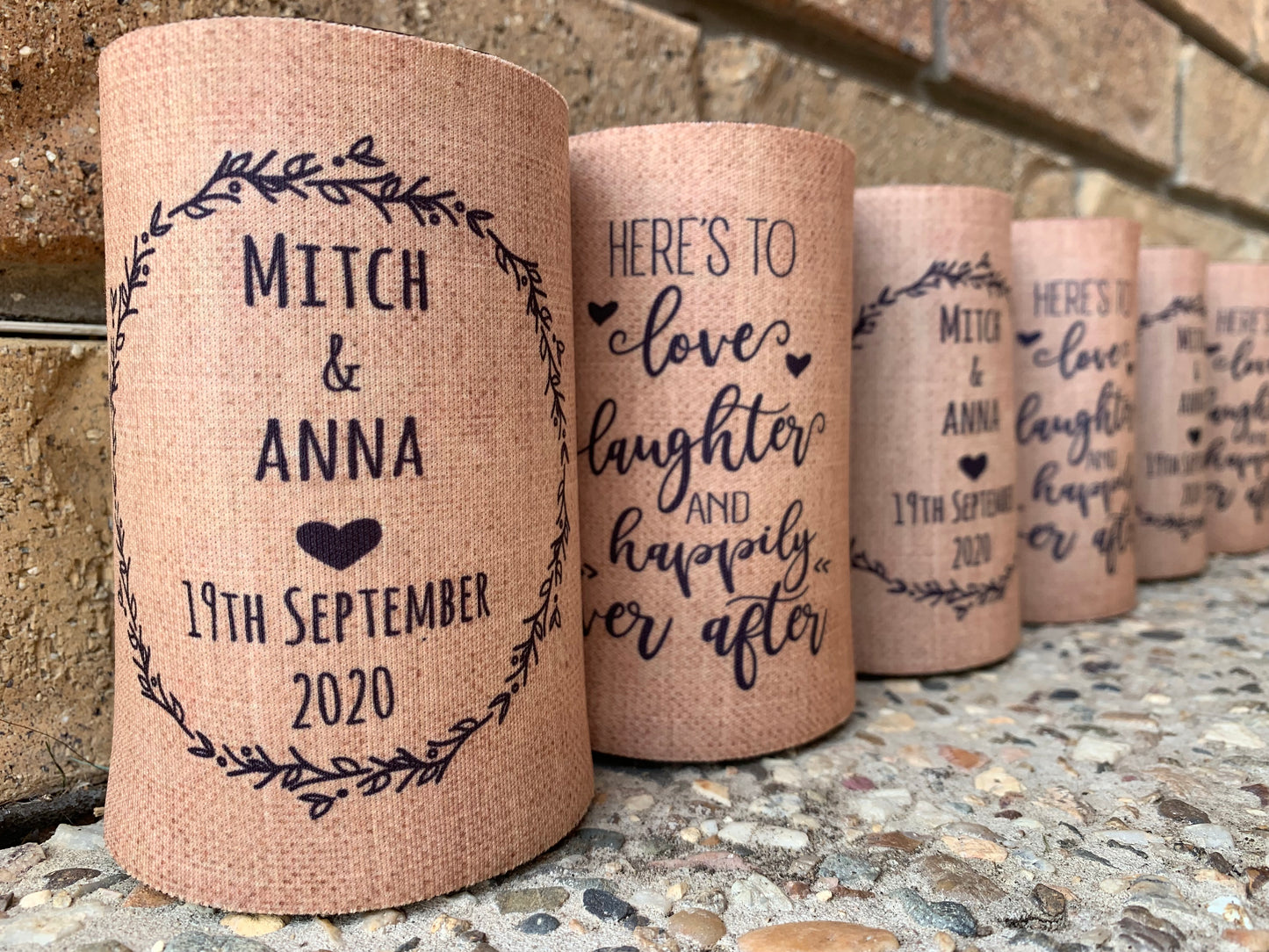 WS041 | Stubby Holder - Here's to love laughter and happily ever after