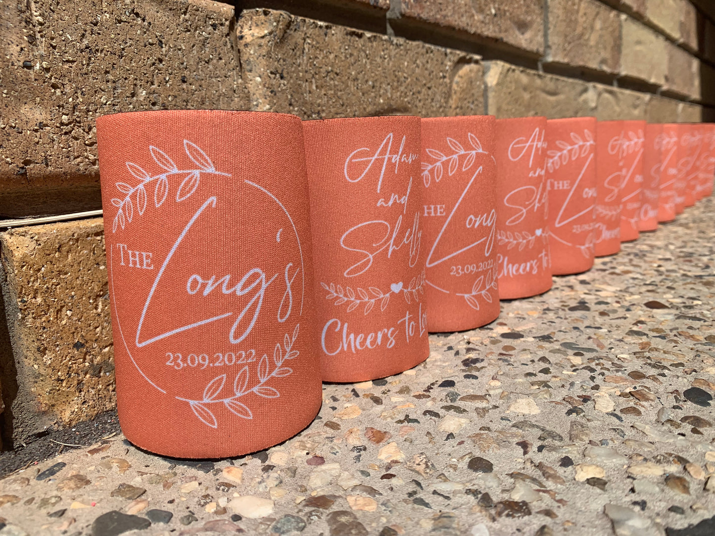 WS033 | Wedding Stubby Holders - Wreath decorative - Cheers to Love