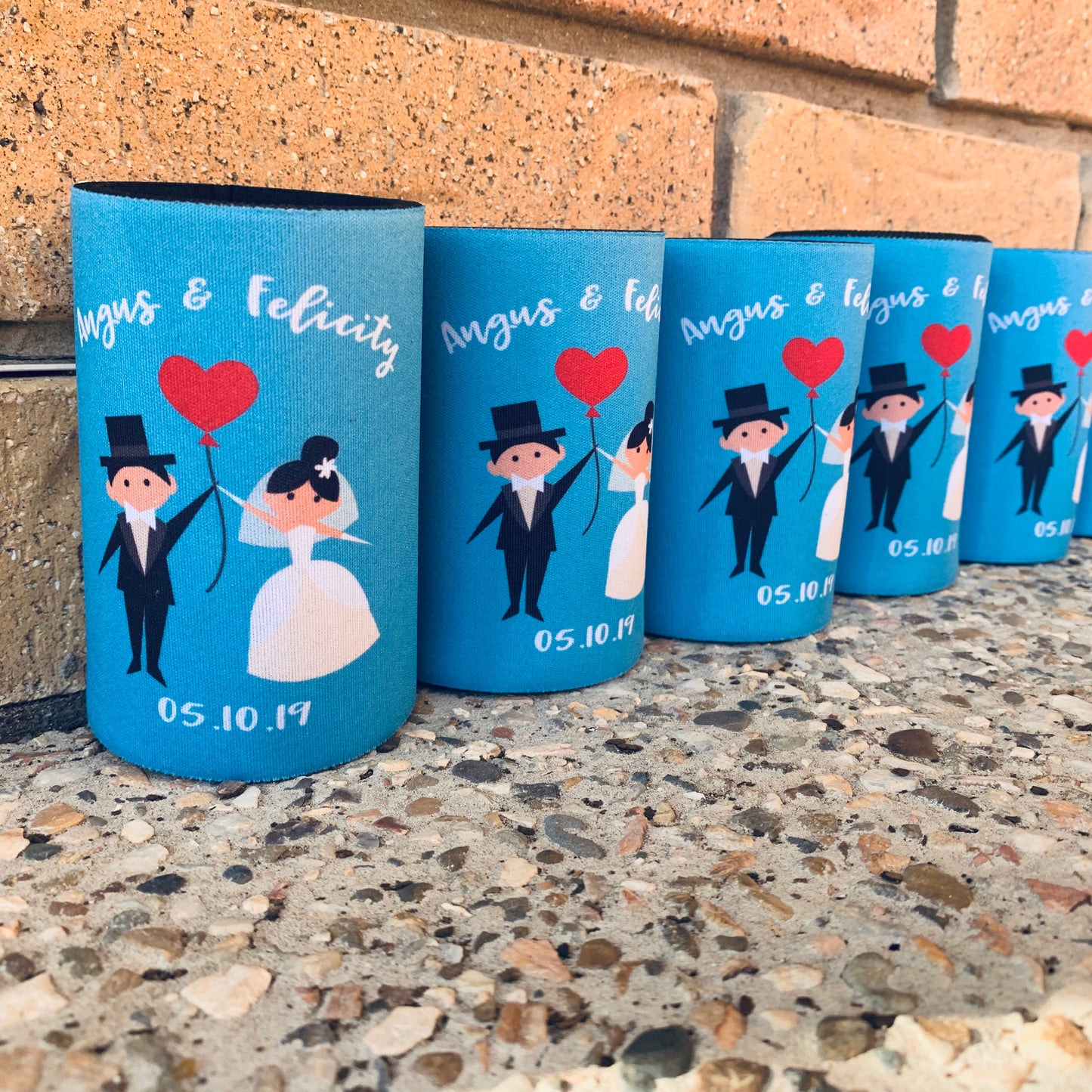 WS032 | Wedding Stubby Holders - Cartoon Couple - To have and to hold
