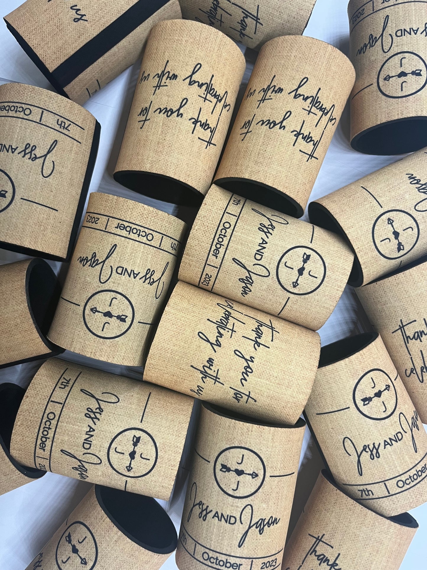 WS045 | Wedding Stubby Holders - Classic Style Thank you for celebrating with us