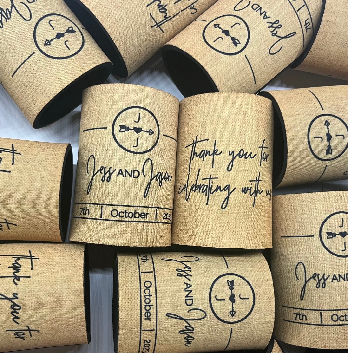 WS045 | Wedding Stubby Holders - Classic Style Thank you for celebrating with us