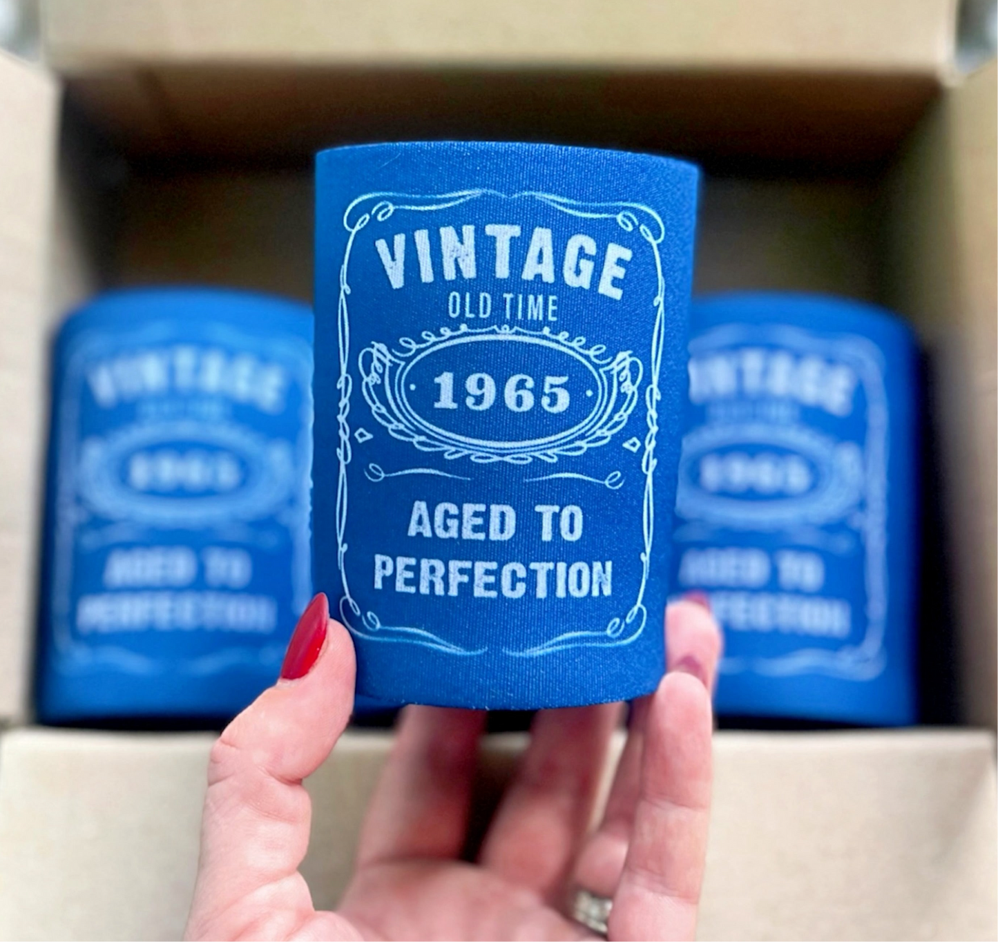Stubby Holder - Vintage Style 2 Birthday years