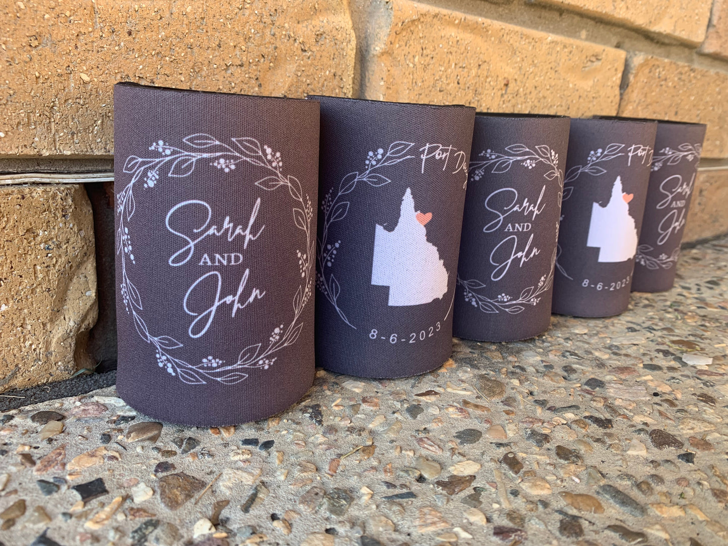 WS036 | Personalised Queensland Stubby Holder — Australia State Design | Custom Name & Date | Wedding Can Cooler