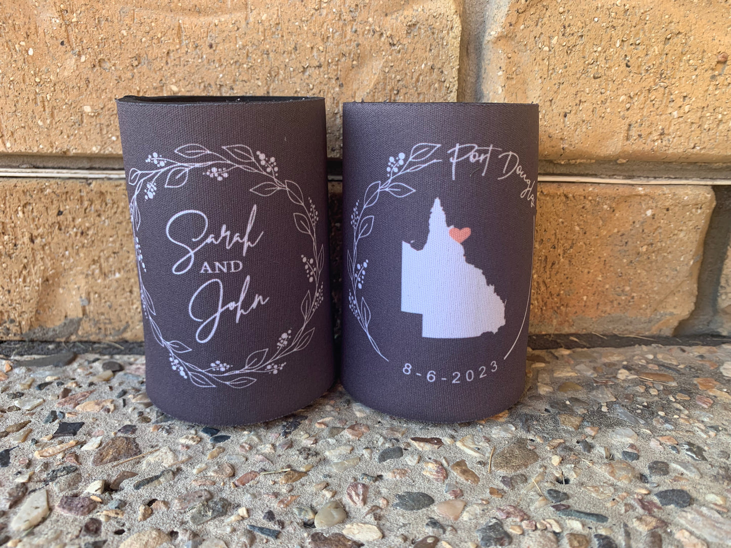 WS036 | Personalised Queensland Stubby Holder — Australia State Design | Custom Name & Date | Wedding Can Cooler