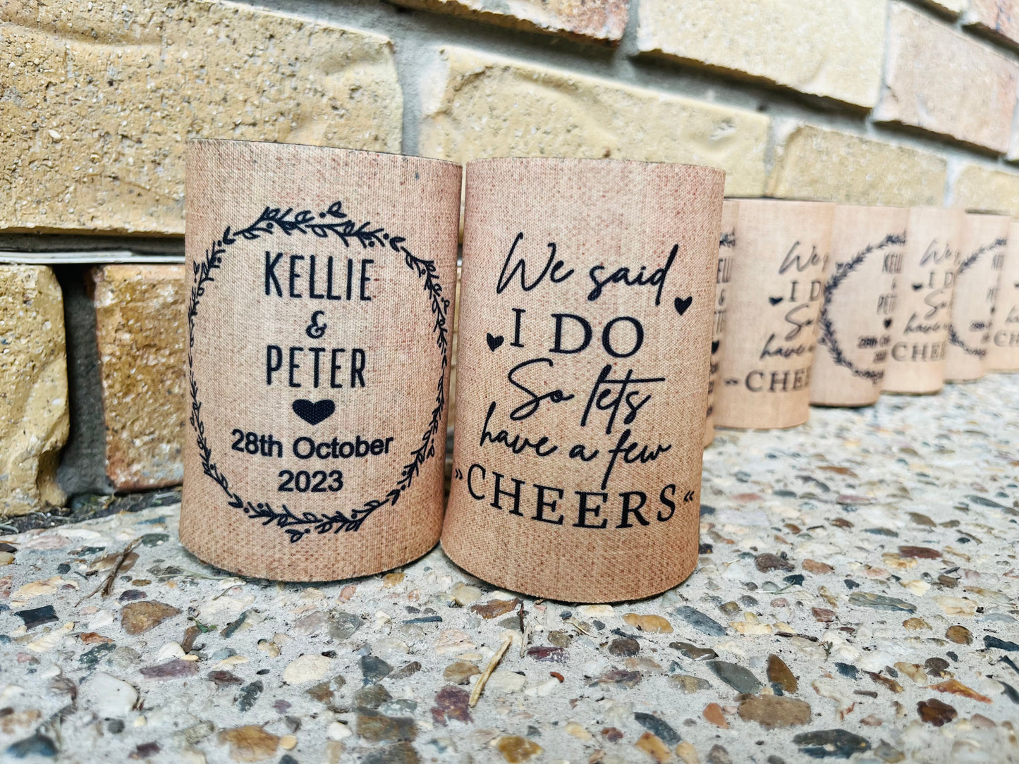 WS050 | Personalised “We Said I Do” Stubby Holder — Custom Name & Date | Wedding Can Cooler