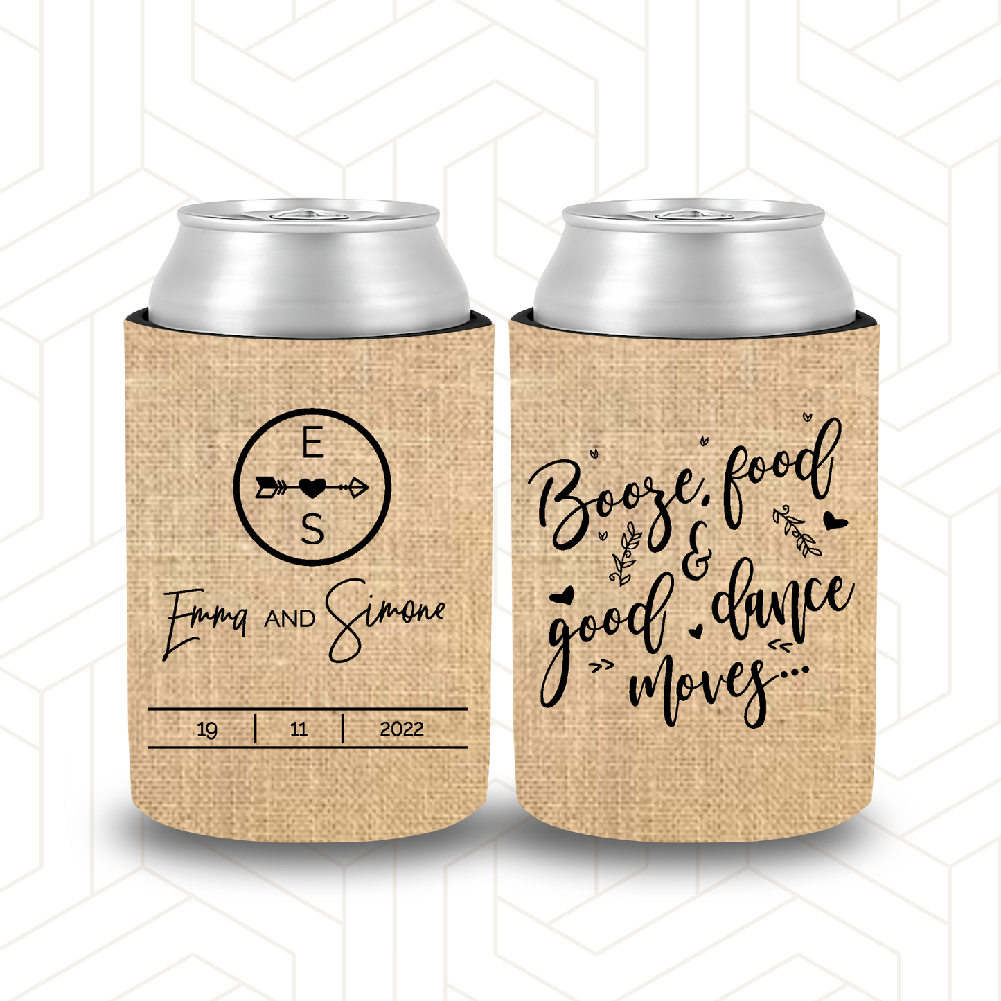 WS045 | Wedding Stubby Holders - Classic Style Thank you for celebrating with us