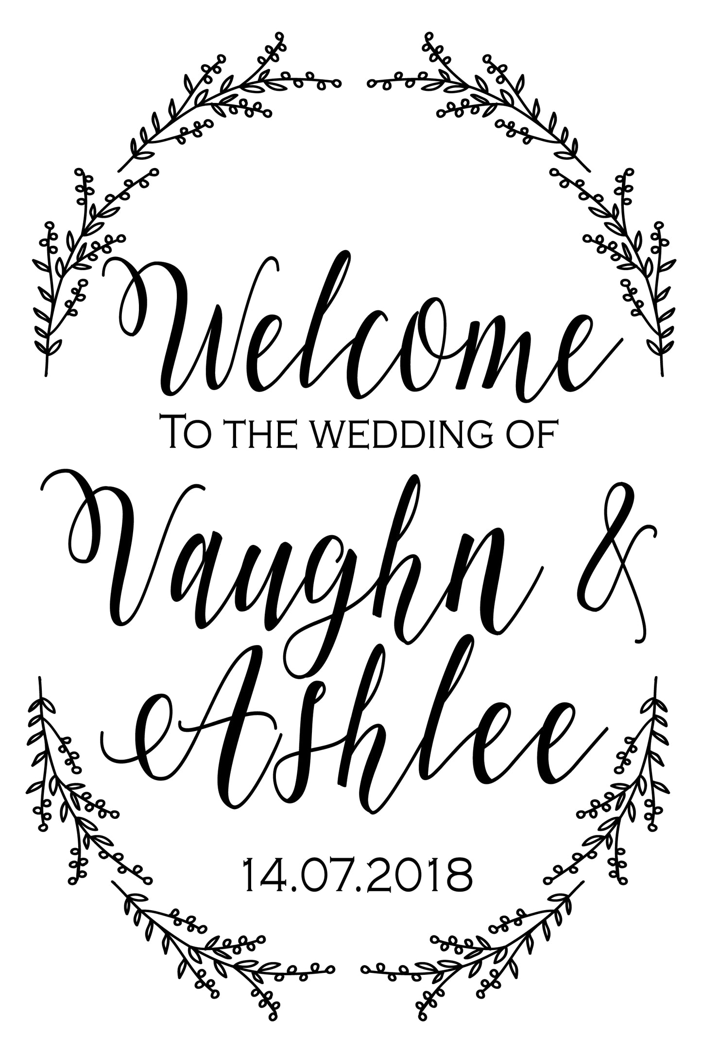 Welcome Sign Style Two - DECAL ONLY or COMPLETE SIGN