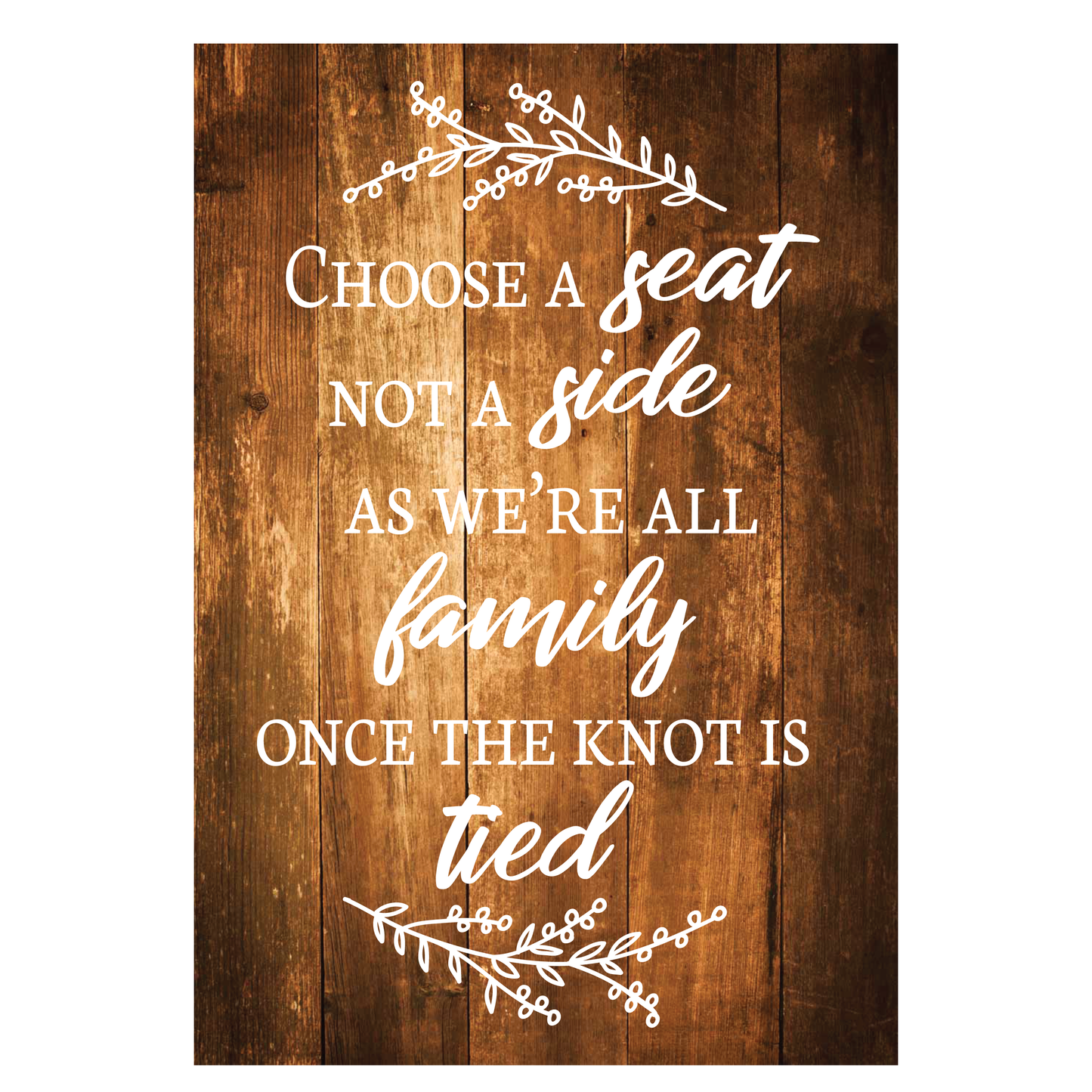 Choose a seat, not a side Sign - DECAL ONLY or COMPLETE SIGN