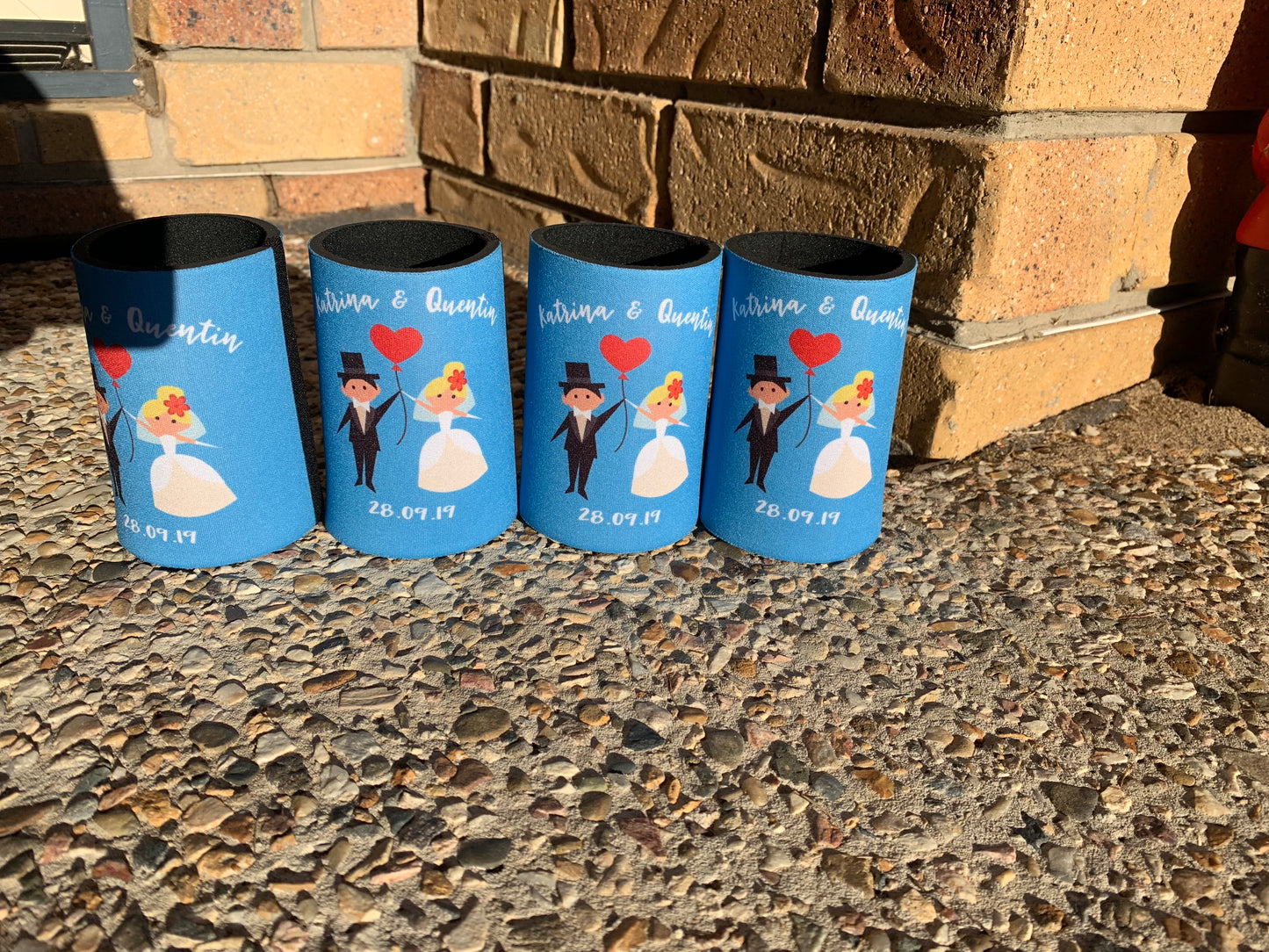 Wedding Stubby Holders - Cartoon Couple - To have and to hold