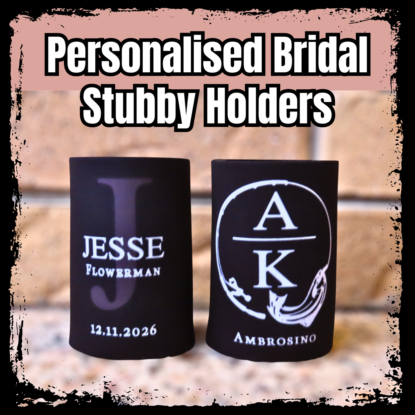Bridal Party Stubby Holder Fishing Theme