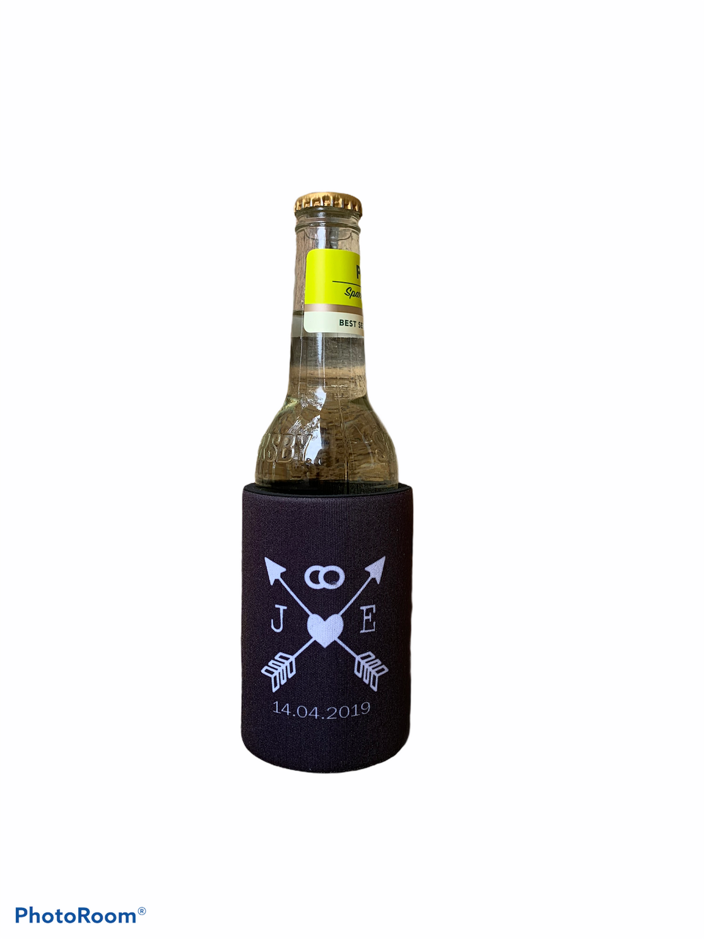 WS048 | Wedding Stubby Holder - Arrows and Heart - Thank You