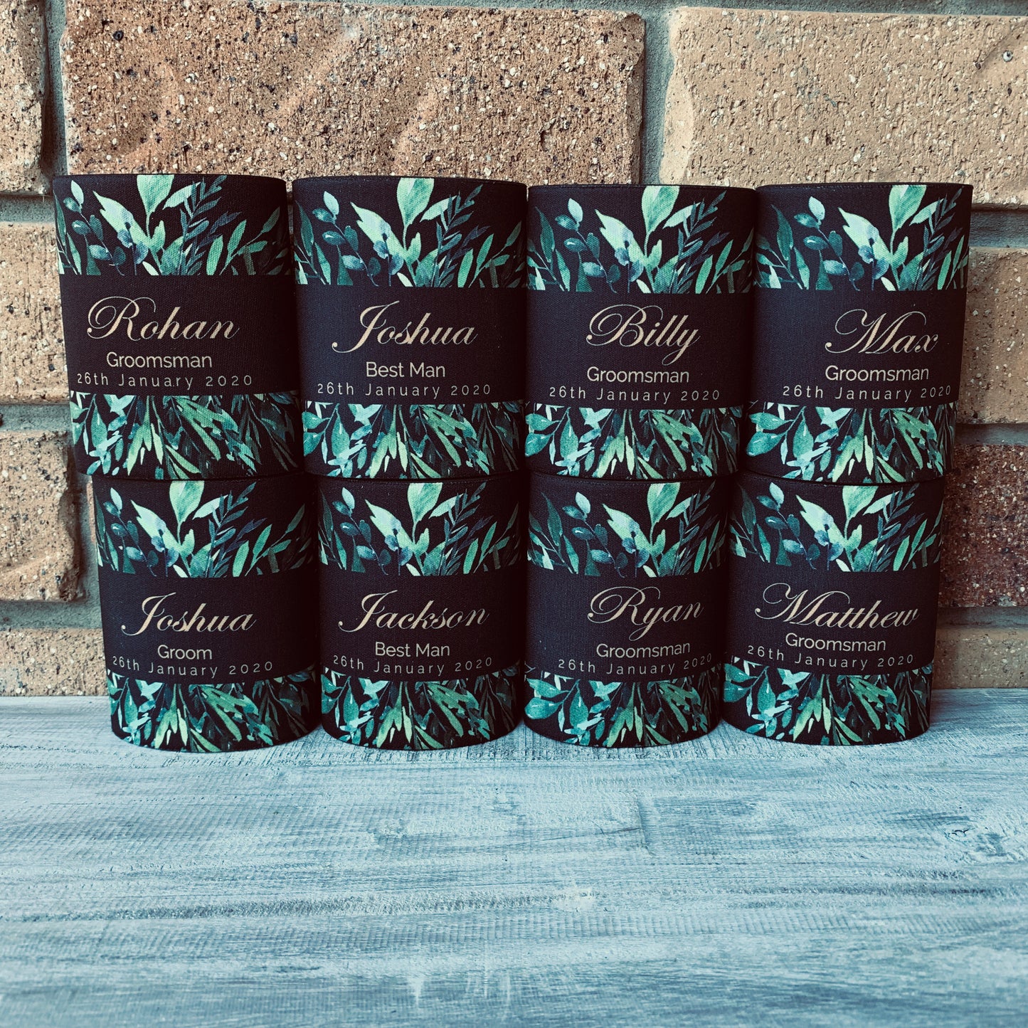 Bridal Party Stubby Holder Style 18  - Leaves