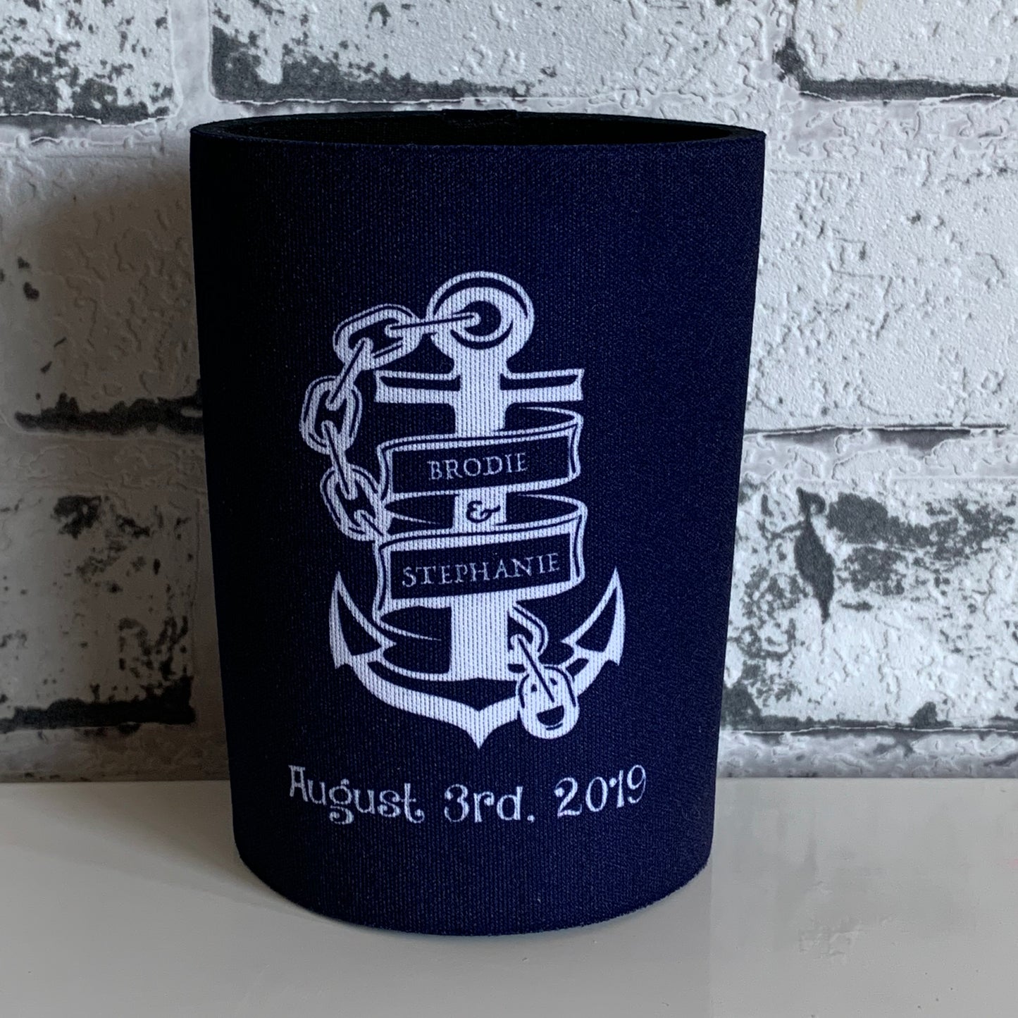 WS027 | Wedding Stubby Holders- Anchor - Sea Maritime Boat Theme