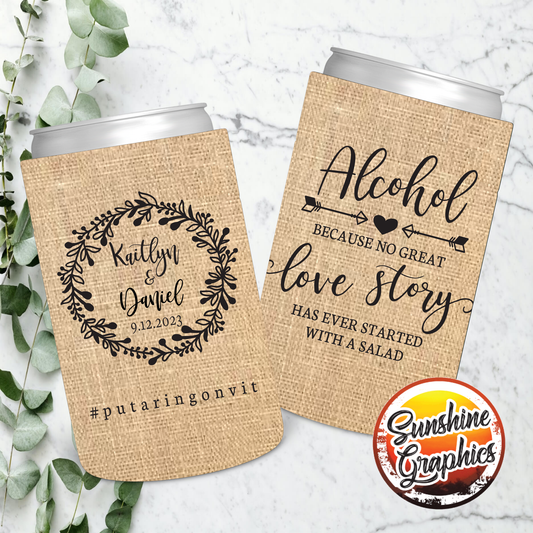 Stubby Holder  - Alcohol and Love Story