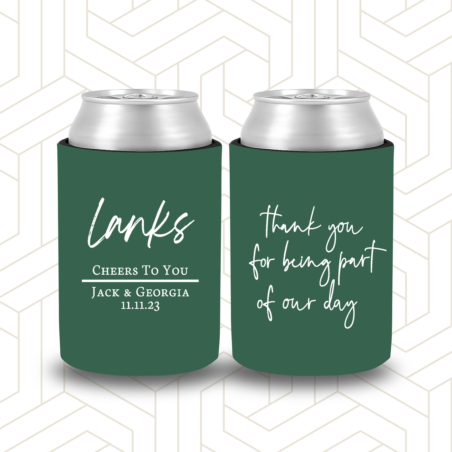 BR003 | Personalised Bridal Party Stubby Holders – Custom Wedding Favour