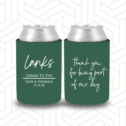 BR003 | Personalised Bridal Party Stubby Holders – Custom Wedding Favour