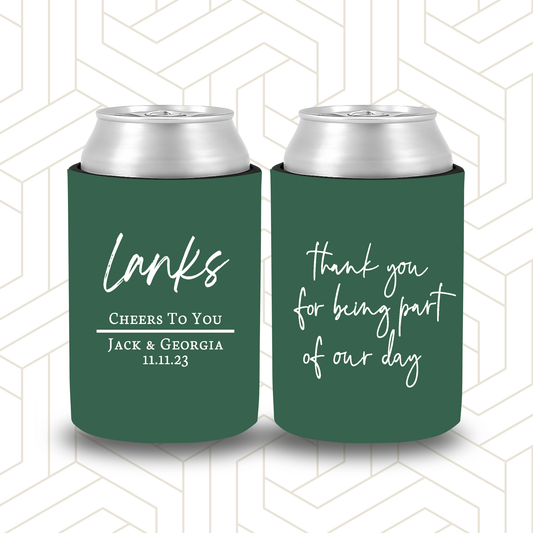 BR003 | Personalised Bridal Party Stubby Holders – Custom Wedding Favour