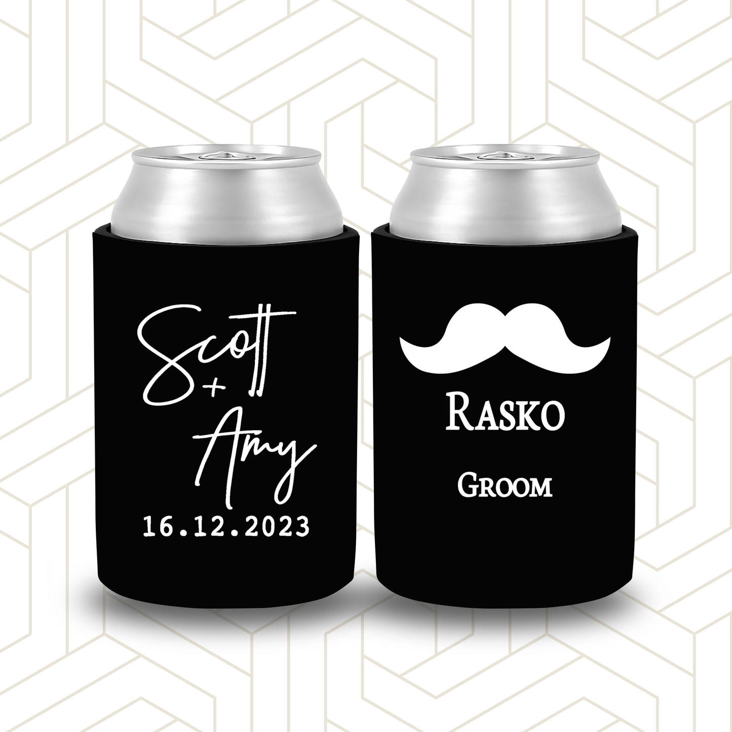 BR005 | Personalised Bridal Party Stubby Holders – Custom Wedding Favour