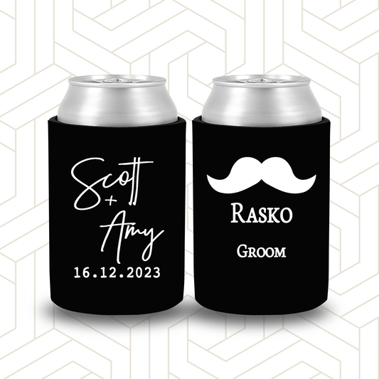 BR005 | Personalised Bridal Party Stubby Holders – Custom Wedding Favour