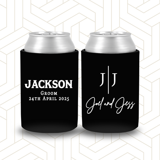 BR006 | Personalised Bridal Party Stubby Holders – Custom Gifts for Best Man, Groomsman