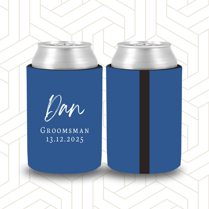 BR010 | Personalised Bridal Party Stubby Holders – Custom Gifts for Best Man, Groomsman