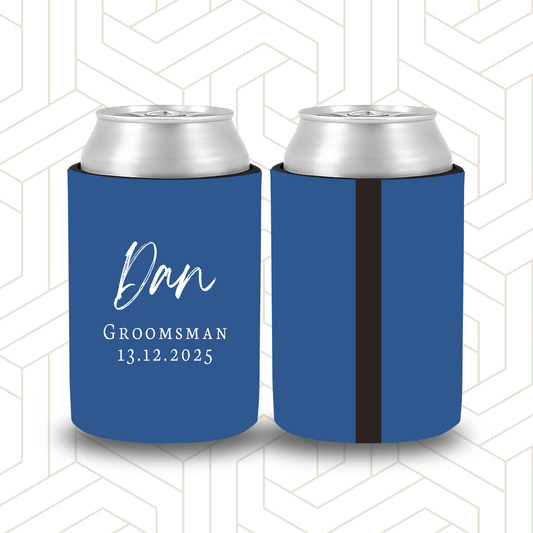 BR010 | Personalised Bridal Party Stubby Holders – Custom Gifts for Best Man, Groomsman