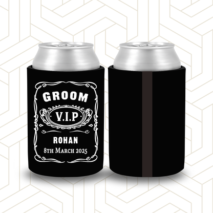 BR012 | Personalised Bridal Party Stubby Holders – Custom Gifts for Best Man, Groomsman