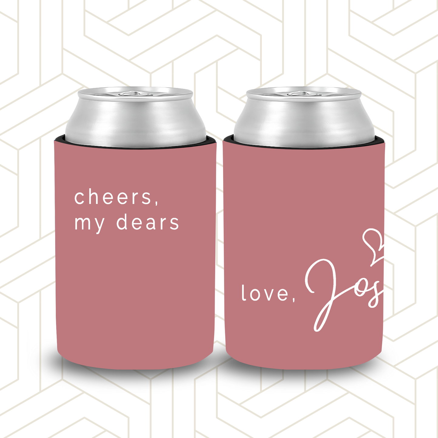 BR015 | Personalised Bridal Party Stubby Holders –Cheers my Dears - Bridemaid Gift