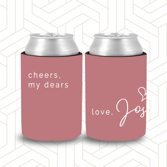 BR015 | Personalised Bridal Party Stubby Holders –Cheers my Dears - Bridemaid Gift