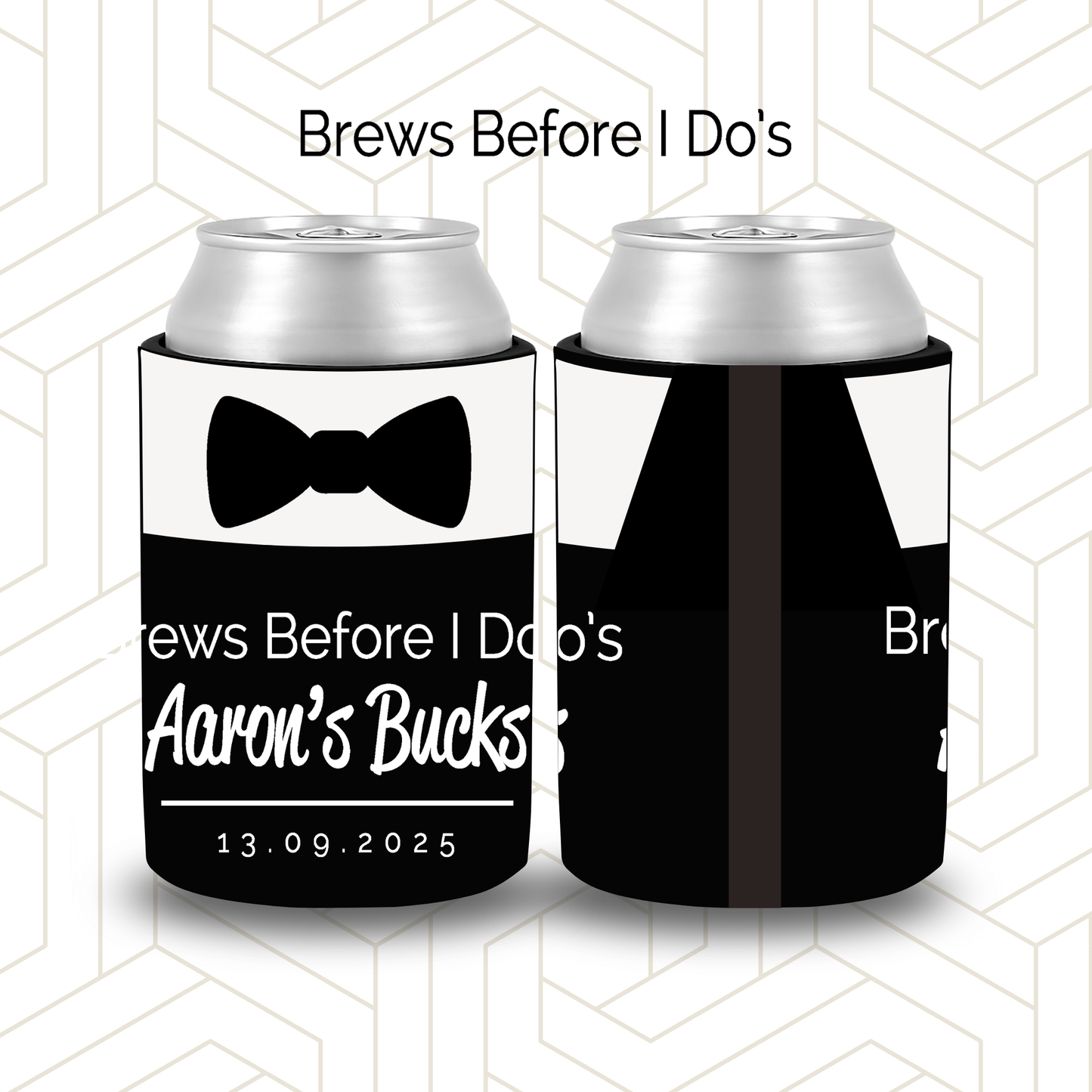 BR018 | Personalised Bridal Party Stubby Holders "Brews before I dos" Custom Gifts for Best Man, Groomsman