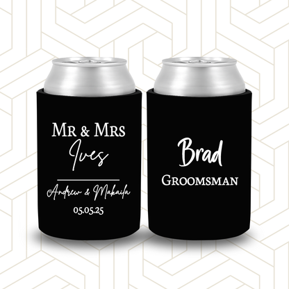 BR019 | Personalised Bridal Party Stubby Holders "Brews before I dos" Custom Gifts for Best Man, Groomsman (Copy)
