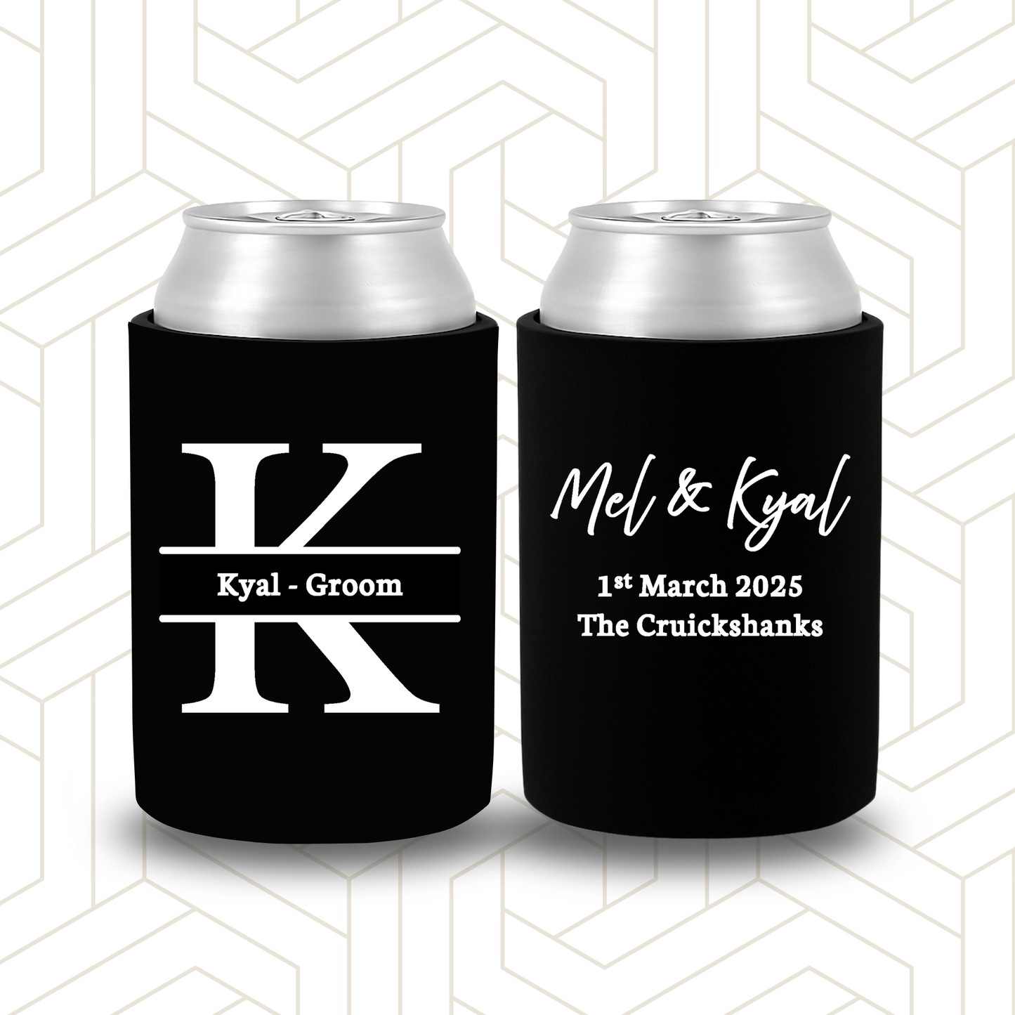 BR022 | Personalised Bridal Party Stubby Holders | Custom Gifts for Best Man, Groomsman, Groom