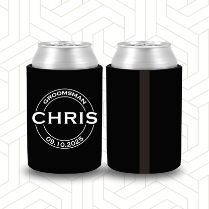 BR024 | Personalised Bridal Party Stubby Holders |=Custom Gifts for Best Man, Groomsman, Groom