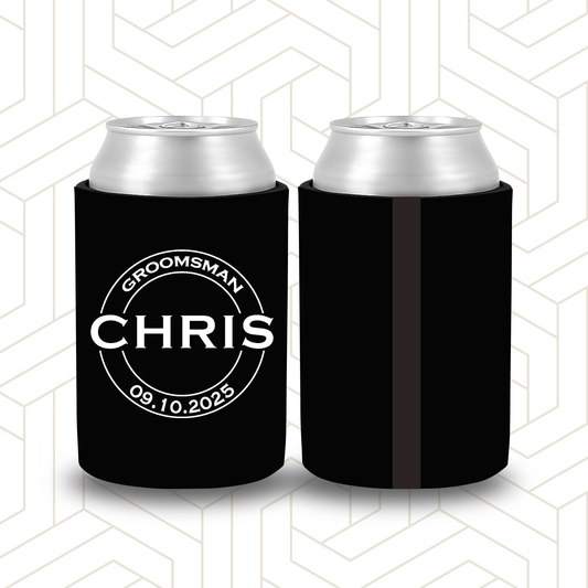 BR024 | Personalised Bridal Party Stubby Holders |=Custom Gifts for Best Man, Groomsman, Groom