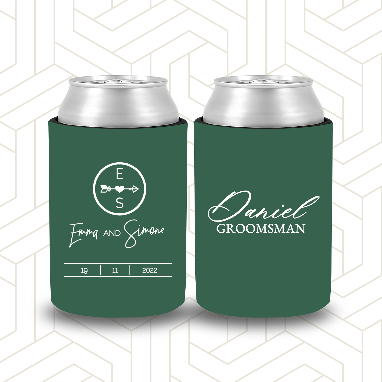 BR030 | Personalised Bridal Party Stubby Holders | Custom Gifts for Best Man, Groomsman, Groom