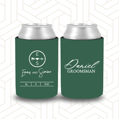 BR030 | Personalised Bridal Party Stubby Holders | Custom Gifts for Best Man, Groomsman, Groom