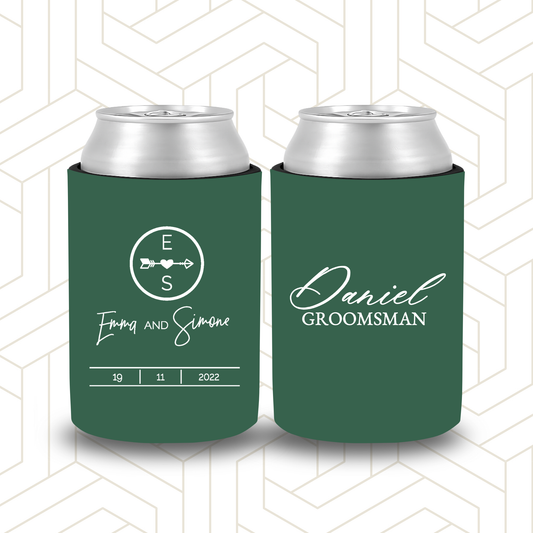 BR031 | Personalised Bridal Party Stubby Holders | Custom Gifts for Best Man, Groomsman, Groom