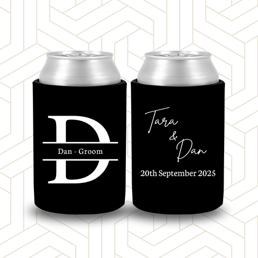 BR033 | Personalised Bridal Party Stubby Holders | Custom Gifts for Best Man, Groomsman, Groom
