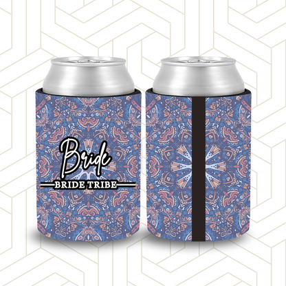 BR040 | Personalised BRIDE TRIBE Stubby Holders | Custom Gifts for Bridesmaids (Mandala Pattern)