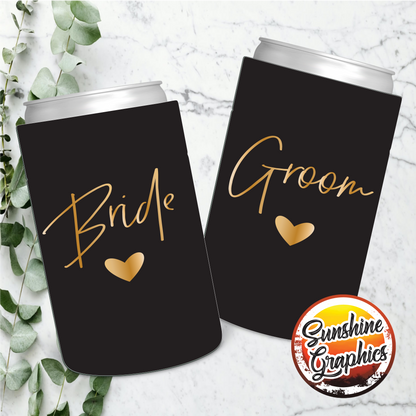 Bride and Groom Stubby Holder Style 1