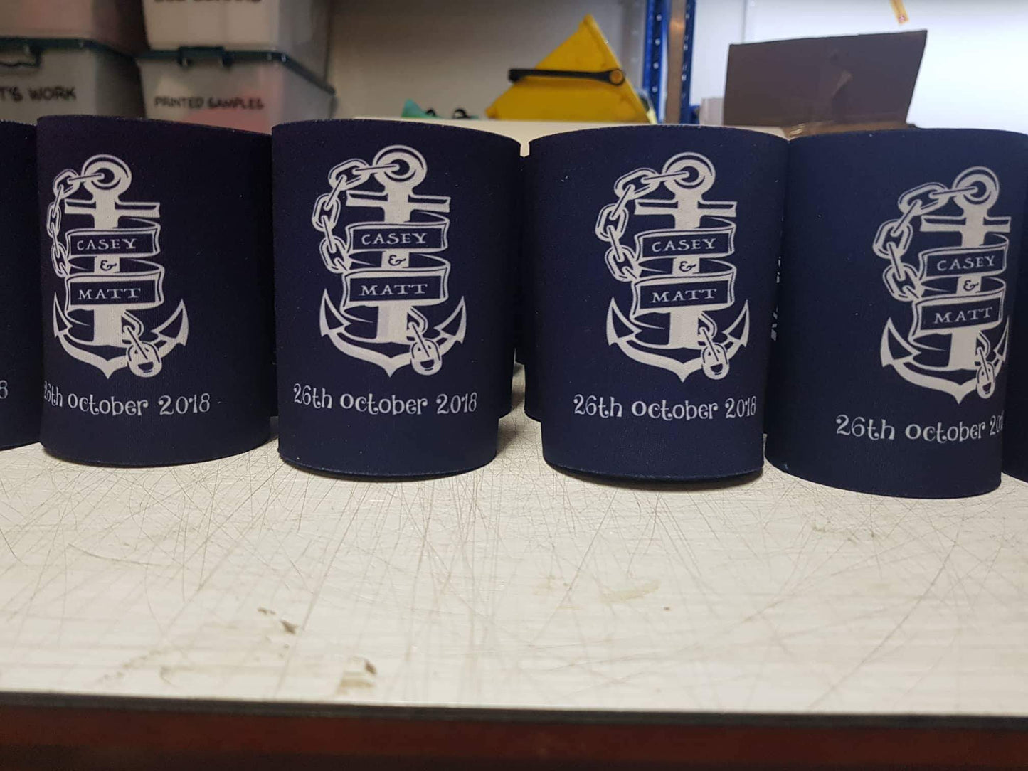 WS027 | Wedding Stubby Holders- Anchor - Sea Maritime Boat Theme