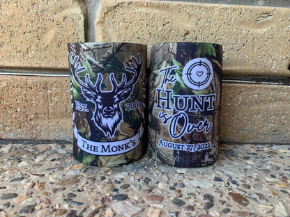 Wedding Stubby Holders - Camo - Stag - The Hunt is Over- Hunting Theme