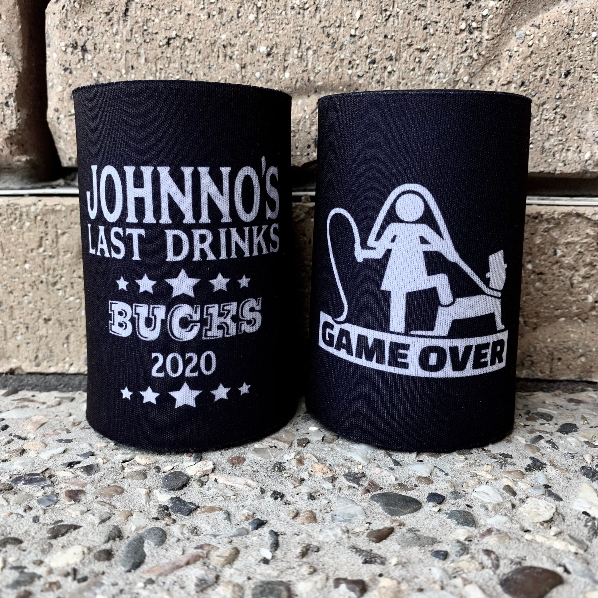 Last Drinks Stubby Holder Bucks Game over – Sunshine Graphics