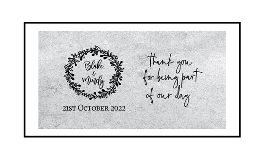Custom Wedding Stubby Holder  - Marble Classic - Thank you for being a part of our day-