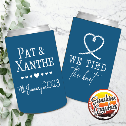 Wedding Stubby Holders - We tied the knot