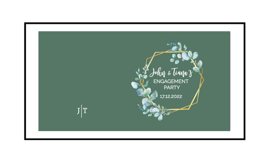 Custom Engagement Stubby Holder - Wedding- Wreath with Flowers- Eucalyptus