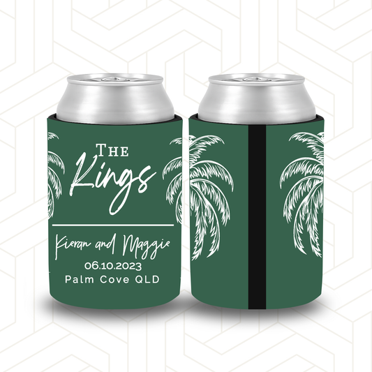 WS005 | Wedding Stubby Holders - with Palm Trees