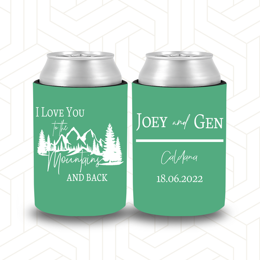 WS010 | Wedding Stubby Holders - I love you to the moon and back