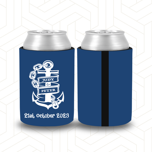 WS027 | Wedding Stubby Holders- Anchor - Sea Maritime Boat Theme